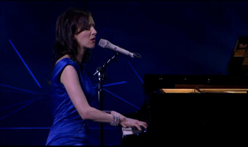 Sarah Slean on the piano