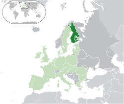 carte de l'Europe montrant la Finlande