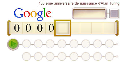Google's doodle for Turing's anniversary