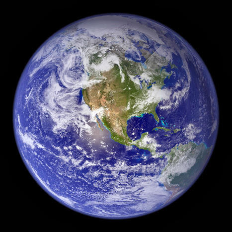 NASA's 2002 “blue marble”, west