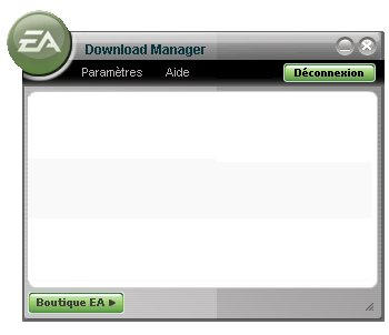 Copie d'écran du download manager d'EA.