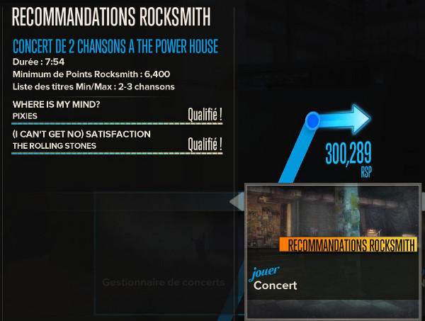 Recommandations dans Rocksmith