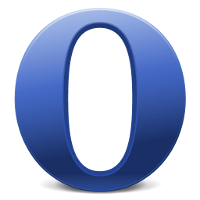 Opera's logo using Facebook colors