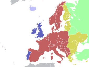 Carte des fuseaux horaires en Europe, source Wikipédia