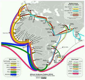 Internet undersea cables to Africa