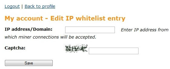 la page ajouter une IP sur Slush's Pool