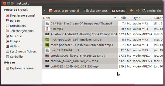 Nautilus dans Ubuntu 11.10